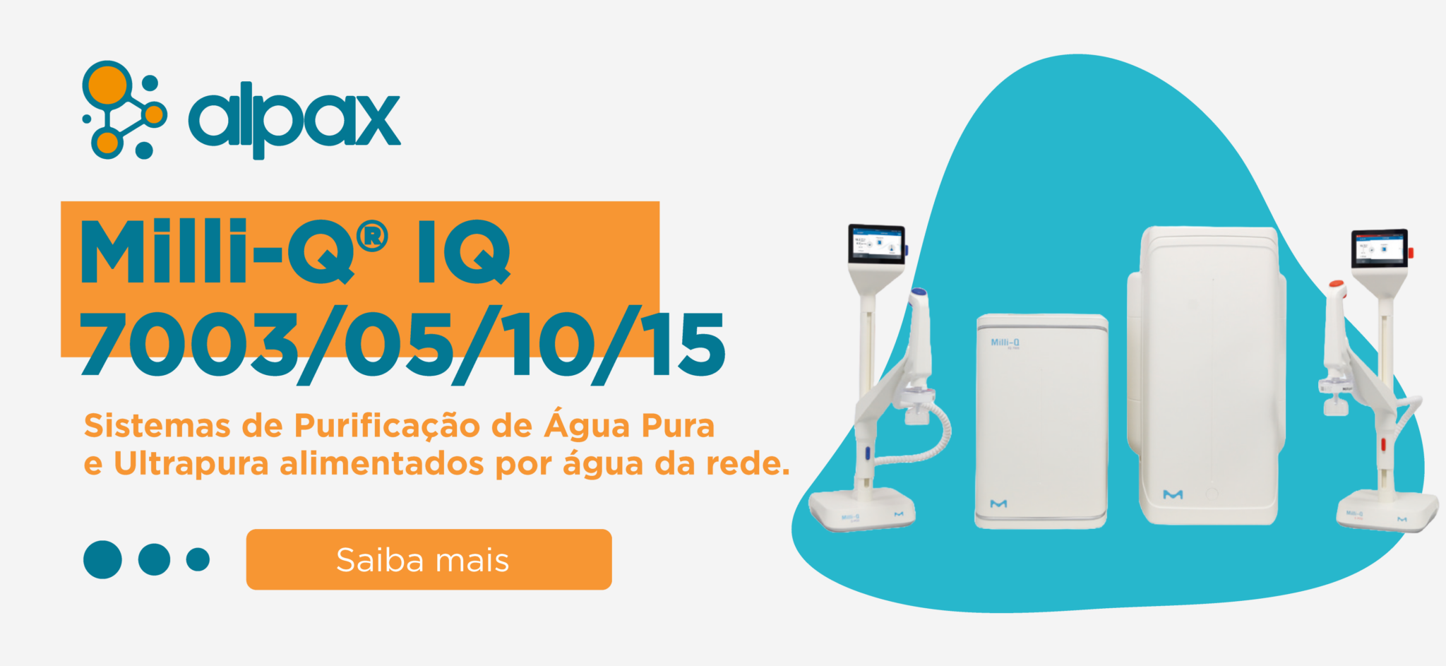 Milli-Q® IQ 7003/05/10/15 Sistemas de Purificação de Água Pura e Ultrapura